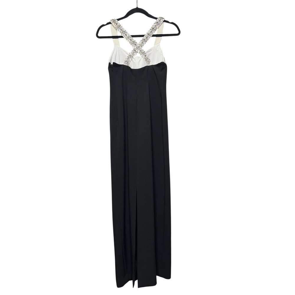 Sachin & Babi Dominica Gown Crystal Embellished Cross Back Maxi Dress Size 2 - Picture 3 of 6